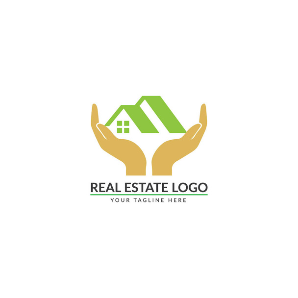 Логотип по уходу за домом, недвижимость, дизайн значков недвижимости - Вектор,изображение