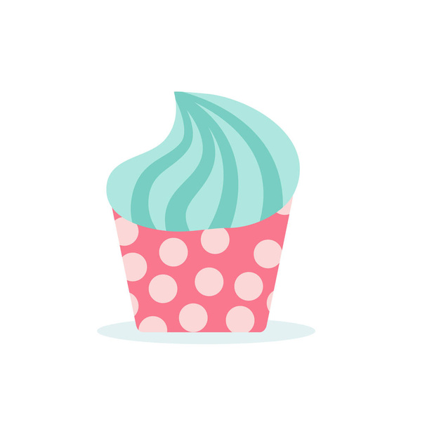 Sweet yummy cupcake, creamy cake, vector ilustration eps 10 - Vector, Image