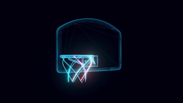 holograma de aro de baloncesto 4k - Metraje, vídeo