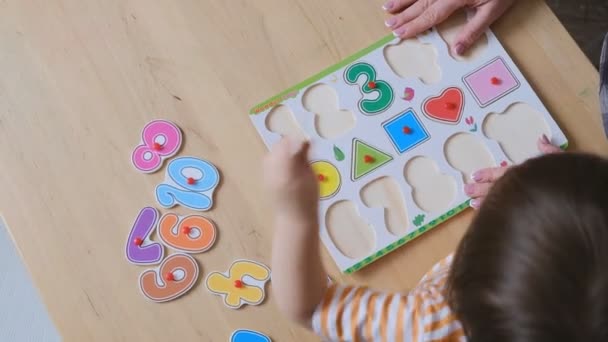 Early child development. Home education of the kid. New methods and technologies for teaching children. Creative development of children. Study of numbers and letters. - Footage, Video