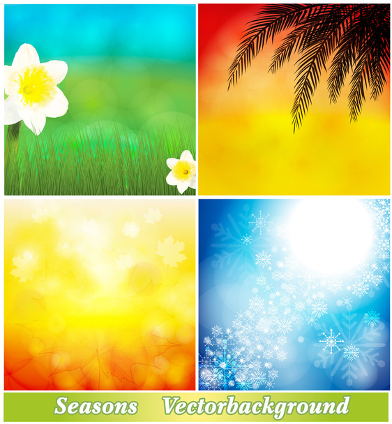 Hintergrund Frühling, Sommer, Herbst, Winter - Vektor, Bild