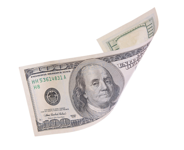 Amerikan dollareita eristetty valkoinen
 - Valokuva, kuva