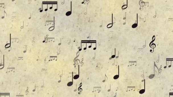 Music notes animation, motion background. - Footage, Video
