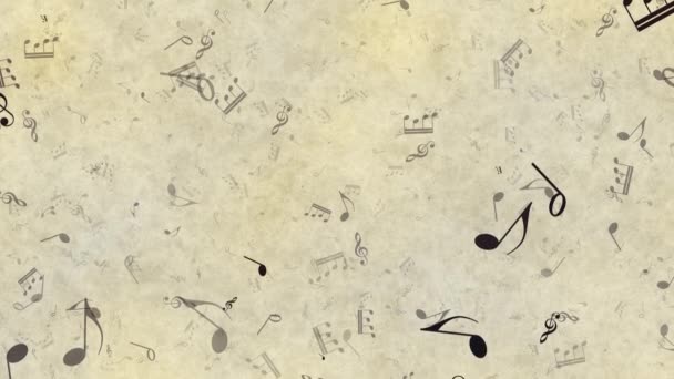 Music notes animation, motion background. - Footage, Video