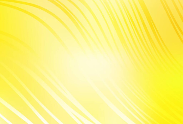 Plantilla vectorial amarillo claro con líneas iris. Una ilustración abstracta circunfleja con gradiente. Nueva composición para su libro de marca. - Vector, imagen