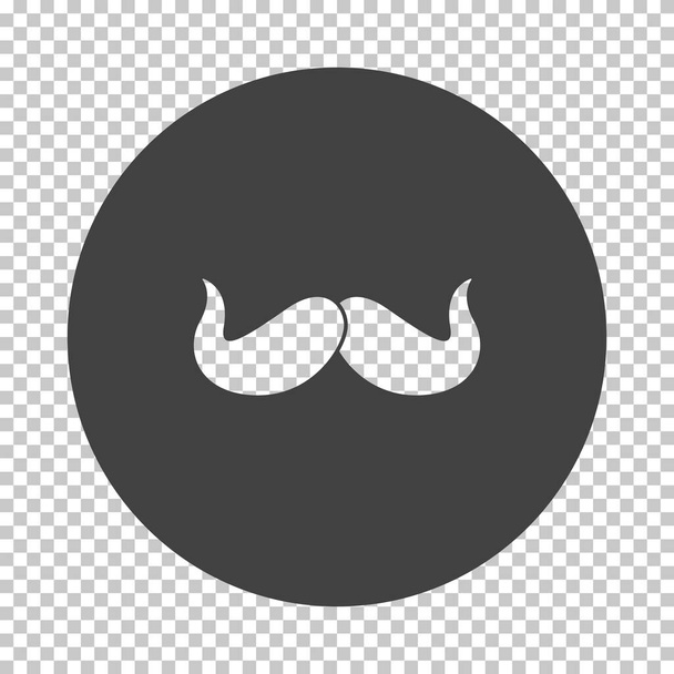 Poirot Mustache Icon. Subtract Stencil Design on Tranparency Grid. Vector Illustration. - Vector, Image