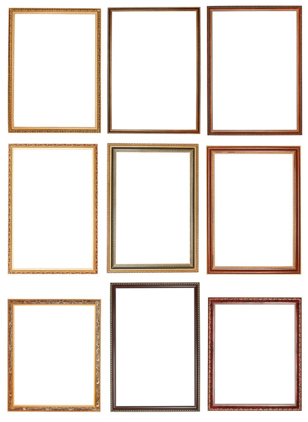 set of decorative narrow wooden picture frames - Photo, Image