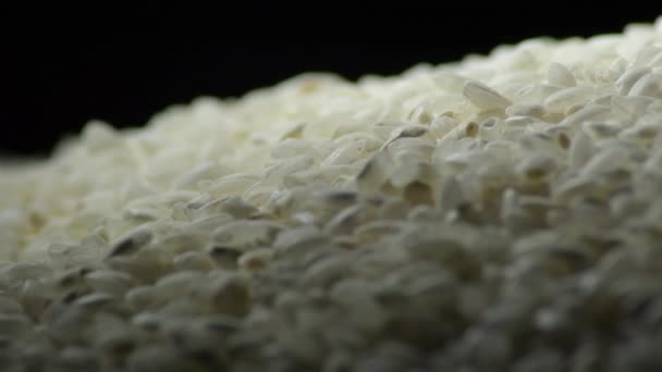 Granos de arroz crudos en una montaña girando - Imágenes, Vídeo