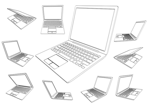 moderner Laptop. - Vektor, Bild