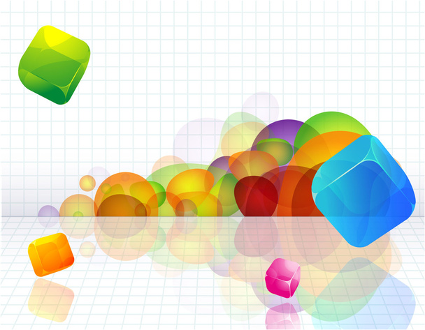 kleur abstract met transparante kubussen. - Vector, afbeelding