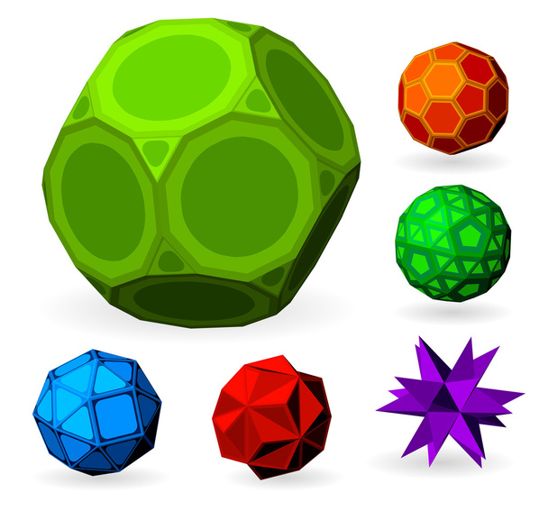 Colored vector polyhedrons. - Vector, Image