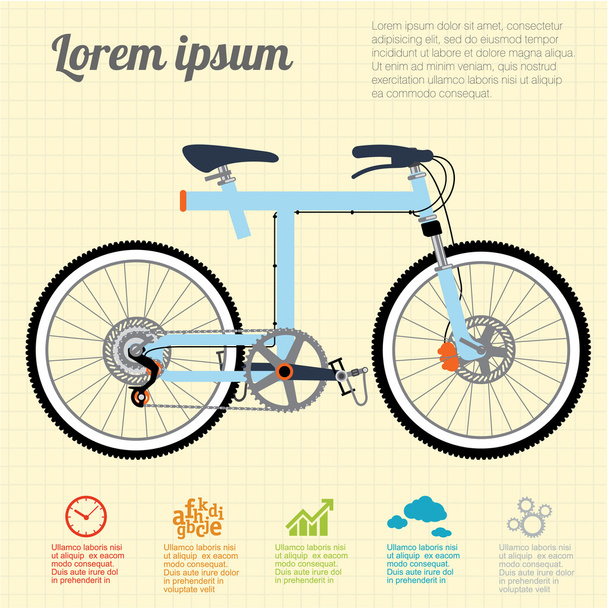 Blue bicycle. - Vector, Image