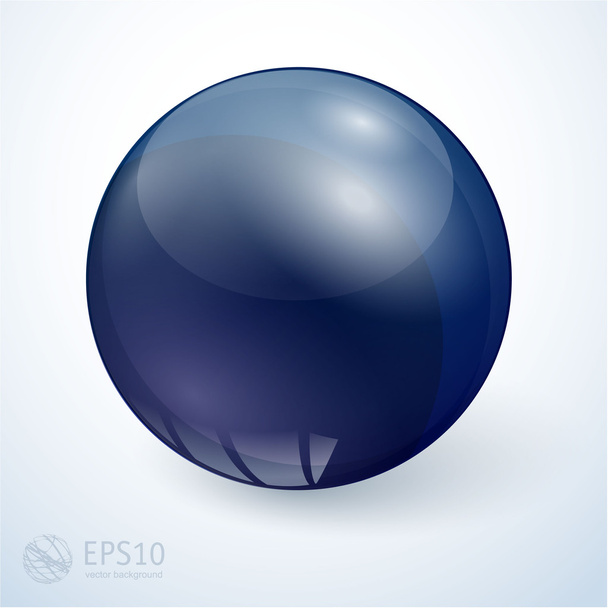Graphite black glossy sphere. - Vector, Image