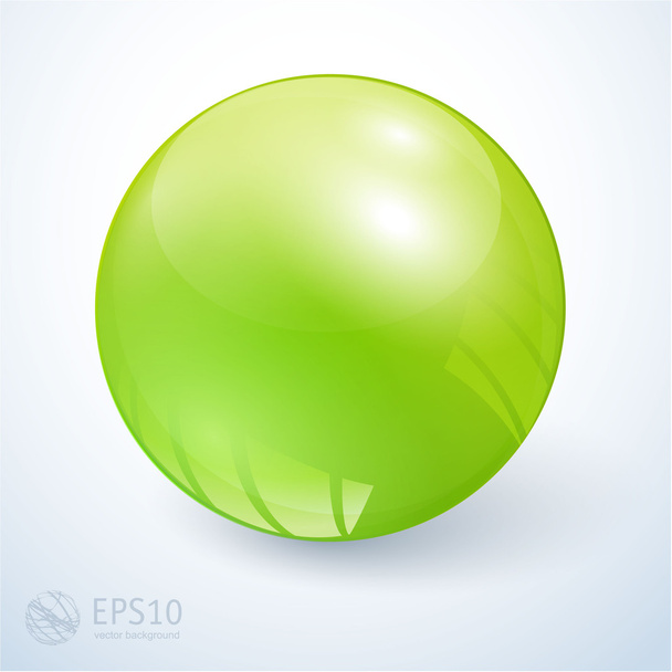 Green glossy transparent globe. - Vector, Image