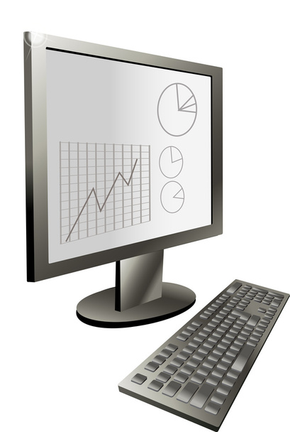 Monitor und Tastatur - Vektor, Bild