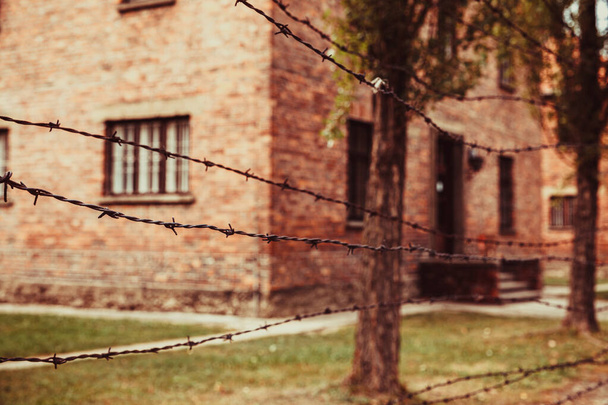 Musée du camp de concentration nazi d'Auschwitz-Birkenau en Pologne. Auschwitz Oswiecim prison juive en Pologne occupée pendant la Seconde Guerre mondiale et l'Holocauste - Photo, image