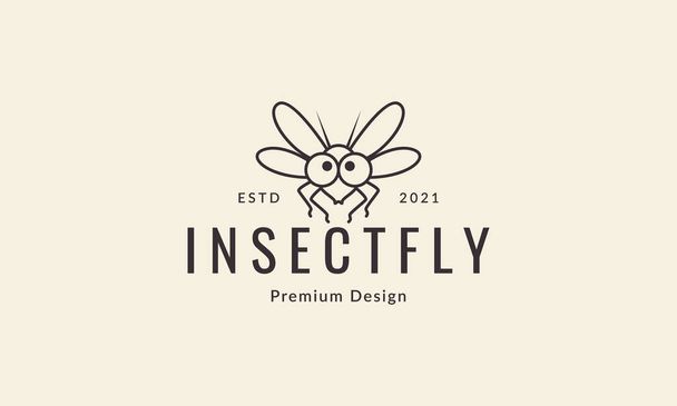 animal insecto miel abeja mosca líneas logotipo diseño vector icono símbolo ilustración - Vector, imagen
