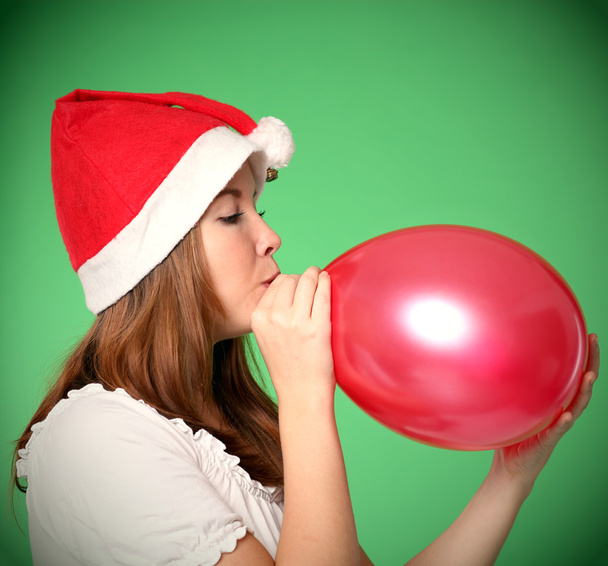 Cute young girl with christmas balls - Foto, Imagem