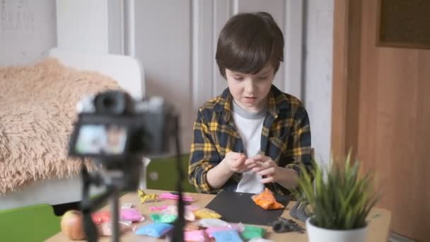 The boy is a vlogger. The boy is recording a vlog for his YouTube channel. - Footage, Video