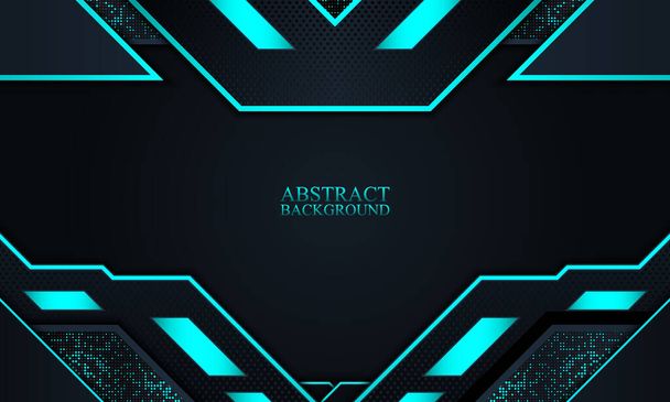 Abstract dark navy technology background with blue neon light. illustration. - Vector, Image