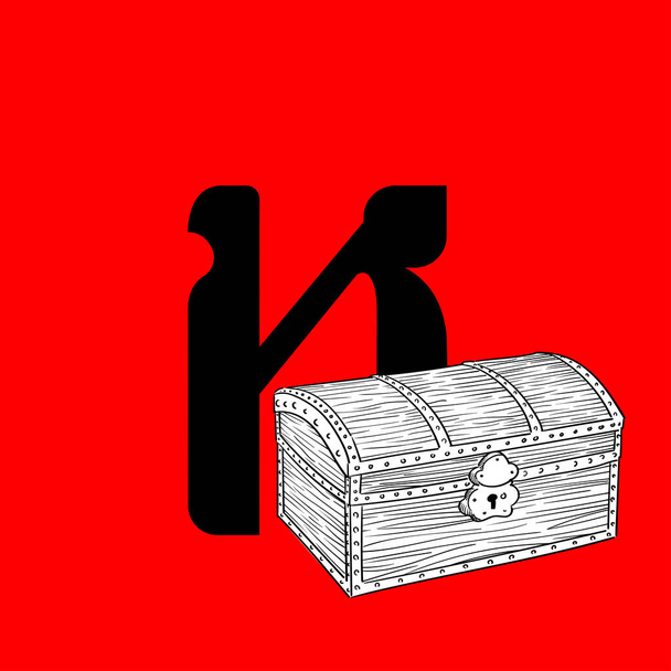 Сорок перша літера тайського алфавіту з скринькою, яка є значенням цієї літери.. - Вектор, зображення