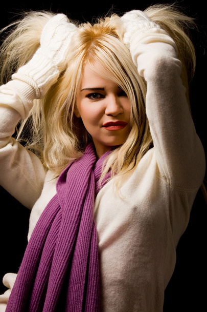 Cute woman with scarf - Foto, afbeelding