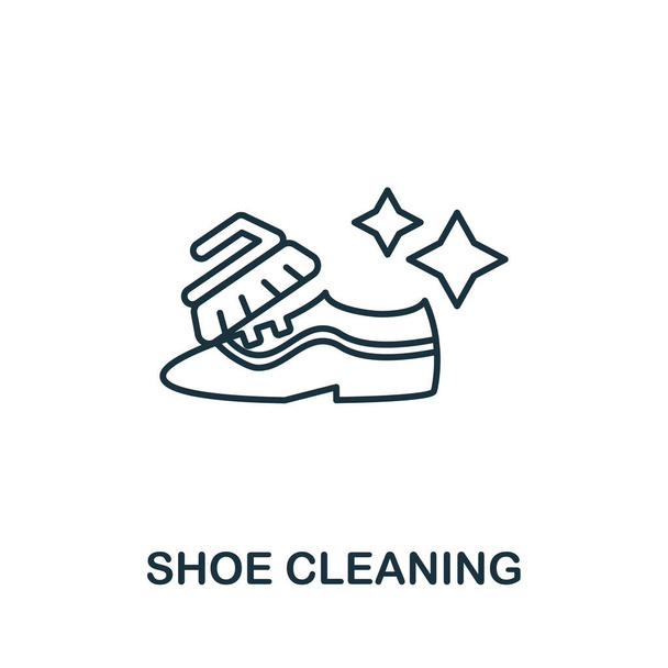 Schoenpoetsen icoon. Eenvoudige illustratie van wasgoed collectie. Creative Shoe Cleaning icoon voor webdesign, sjablonen, infographics en meer - Vector, afbeelding