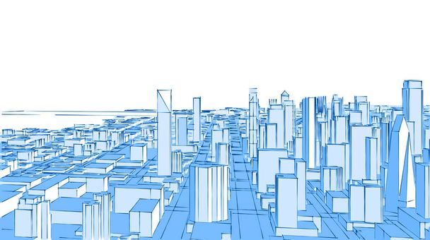 arquitetura paisagem urbana renderização 3d - Foto, Imagem