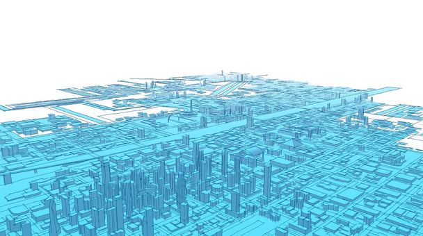 architektura městská krajina 3D vykreslování - Fotografie, Obrázek