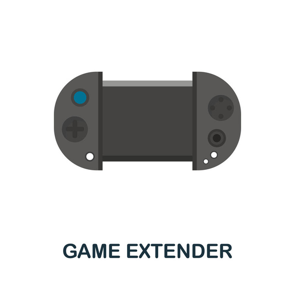 Игра Extender плоская икона. Цвет простой элемент из коллекции телефонных аксессуаров. Иконка Creative Game Extender для веб-дизайна, искушения, инфографики и многое другое - Вектор,изображение