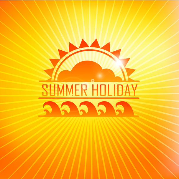 Summer holidays illustration with logo - Διάνυσμα, εικόνα