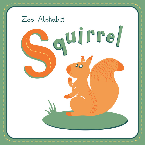 Letter S - Squirrel - Vector, Image
