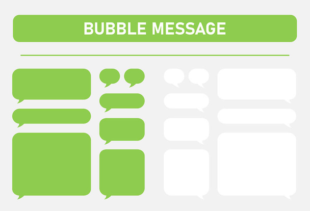 Set van Message Bubbles in het groen op een witte achtergrond. Vectorillustratie - Vector, afbeelding