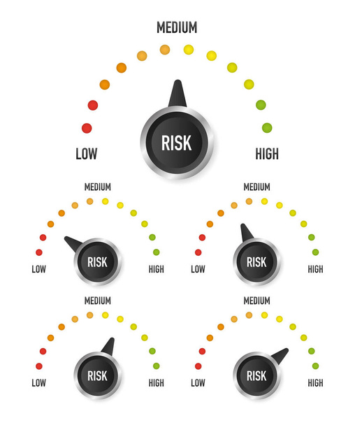 Risk Speedometer collection, great design for any purposes. Danger symbol. Vector illustration - Vector, Image