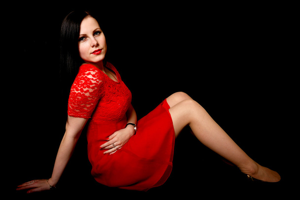 nainen punainen mekko - Valokuva, kuva