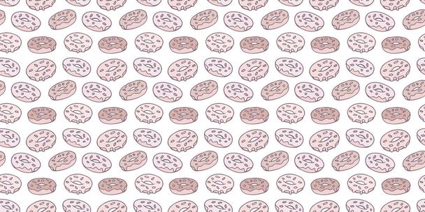 Ντόνατς απρόσκοπτη επανάληψη μοτίβο διάνυσμα φόντου, χέρι που ντόνατς, χαριτωμένο φόντο γλυκό μοτίβο - Διάνυσμα, εικόνα