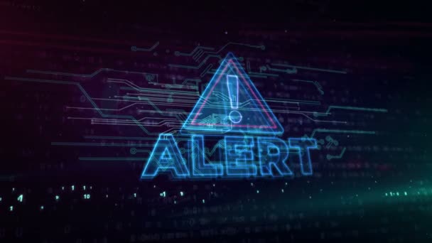 Alert warning concept with exclamation symbol, danger, cyber attack and computer security breach icon. Abstract loopable and seamless 3d rendering animation. - Footage, Video
