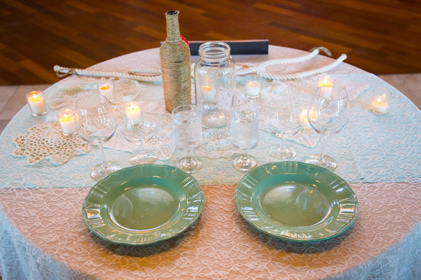ブライダル パーティー結婚式のテーブルの設定 - 写真・画像