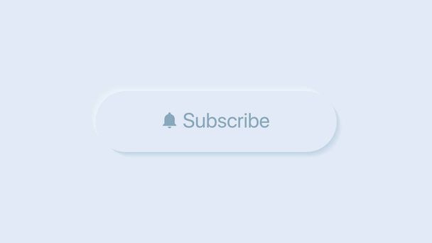 Subscribe button. Get notified icon. Vector illustration in neumorphism style on black background. - Vector, Image