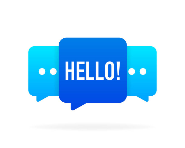 Hello message bubble banner on white background. Vector illustration - Vector, Image