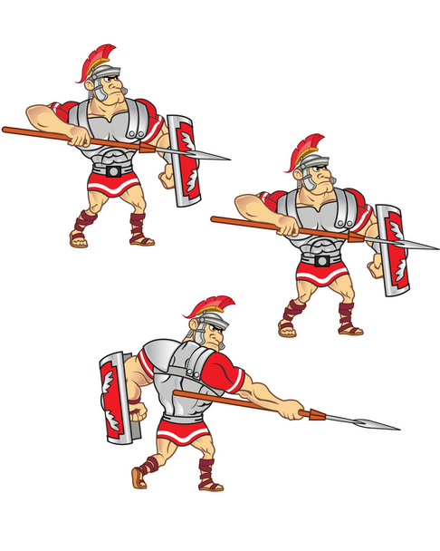römischer Soldat greift Animationssprite an - Vektor, Bild