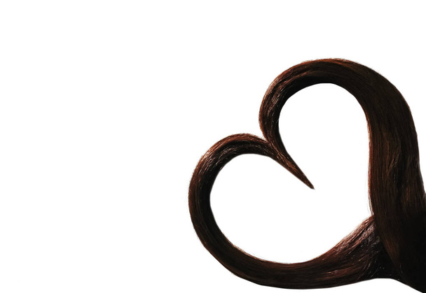 Heart shaped hair. copy space heart hair - Photo, Image