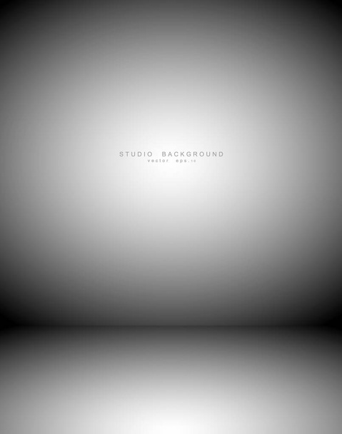 Esvaziado branco cinza gradiente estúdio quarto fundo. fundo luz interior com copyspace para o seu projeto criativo, ilustração vetorial EPS 10 - Vetor, Imagem