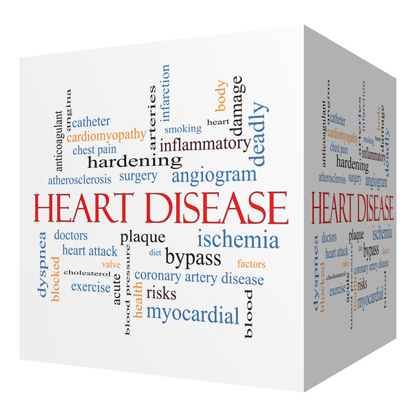 Corazón enfermedad 3D cubo palabra nube concepto
 - Foto, Imagen