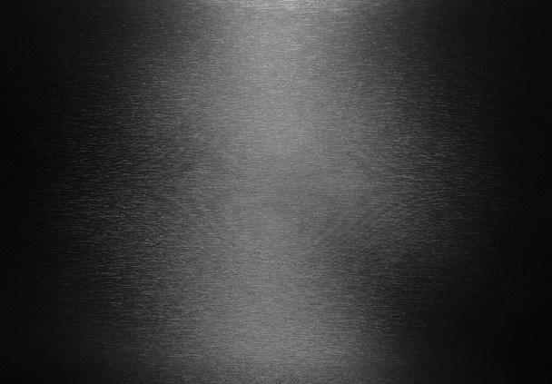 Černé kovové gradient textury pozadí s vodorovnými zvýraznění - Fotografie, Obrázek