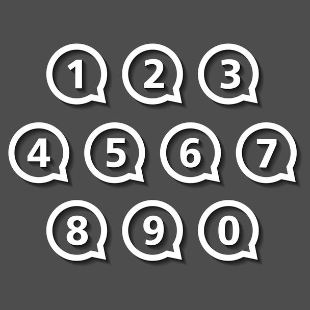 Numbers in Round Speech Bubbles - Vector, Image