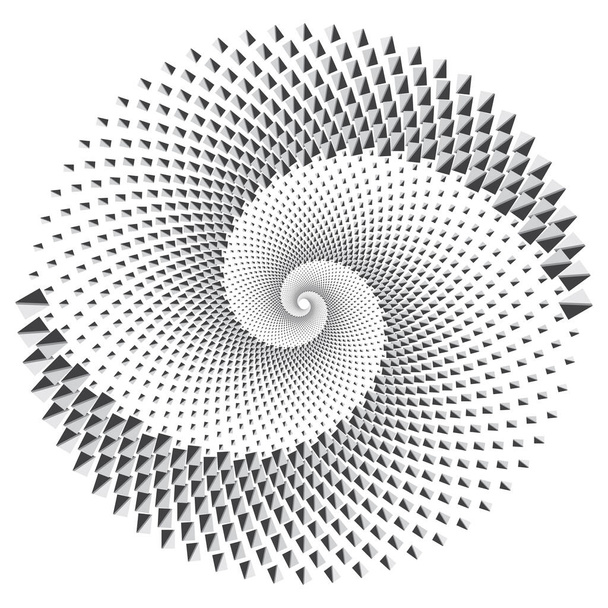 Motif ou texture en spirale vectorielle pointillée demi-teinte. Stipple Dot milieux avec rectangles - Vecteur, image