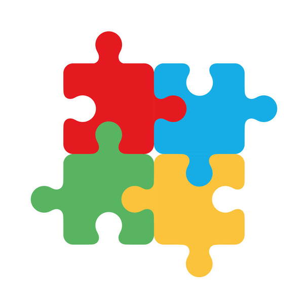 puzzles pieces connection game toy white background - Vector, Image