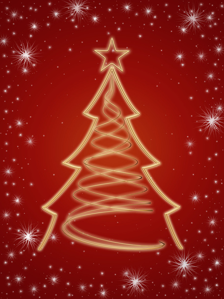 piros arany, 3D-s karácsonyfa - Fotó, kép