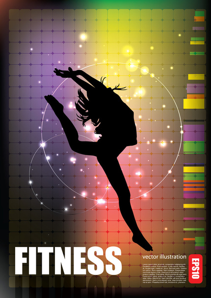 Woman dancer silhouette - Vector, Image